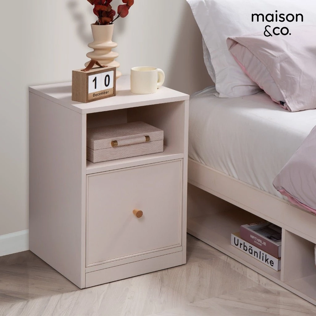 SB Design Square ตู้ข้างเตียง ขนาด 40 ซม. รุ่น Lacuna สีครีม (40x40x60 ซม) แบรนด์ MAISON&CO.