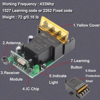 พร้อมส่ง💥สวิตช์รีโมตควบคุมปั๊มน้ํา 433MHz 220V 1Ch 30A รีโมทปั๊มน้ำ รีโมท Remote Power Switch สวิตช์ควบคุมระยะไกล