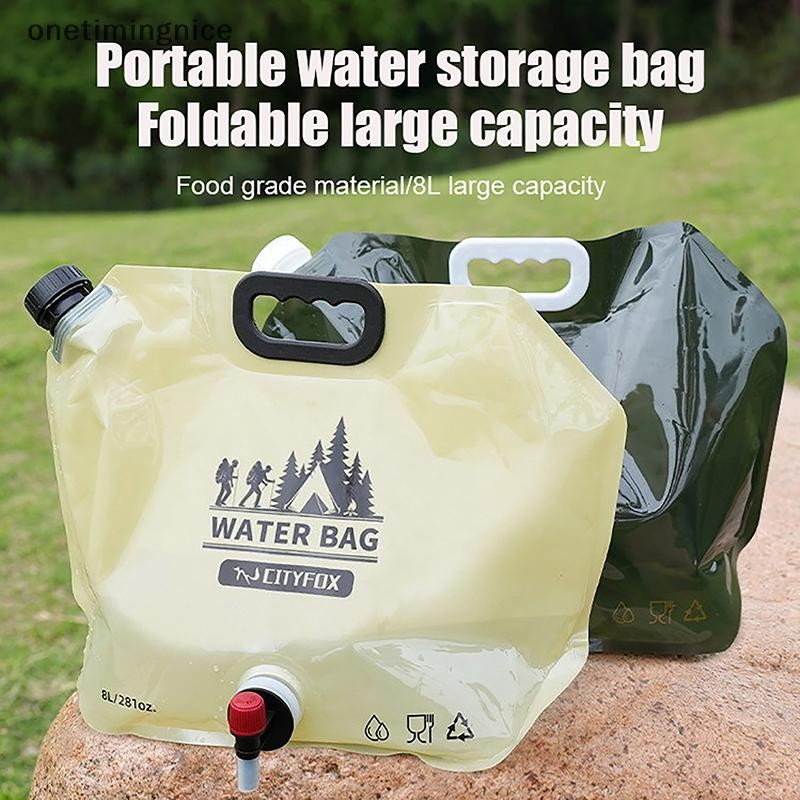 Onetimingnice 8L แบบพกพากระเป๋าพับถังน้ําเหยือกขวดกระเป๋า Outdoor Travel Camping พร้อมที่จับ Camping Supplies Onetimingnice