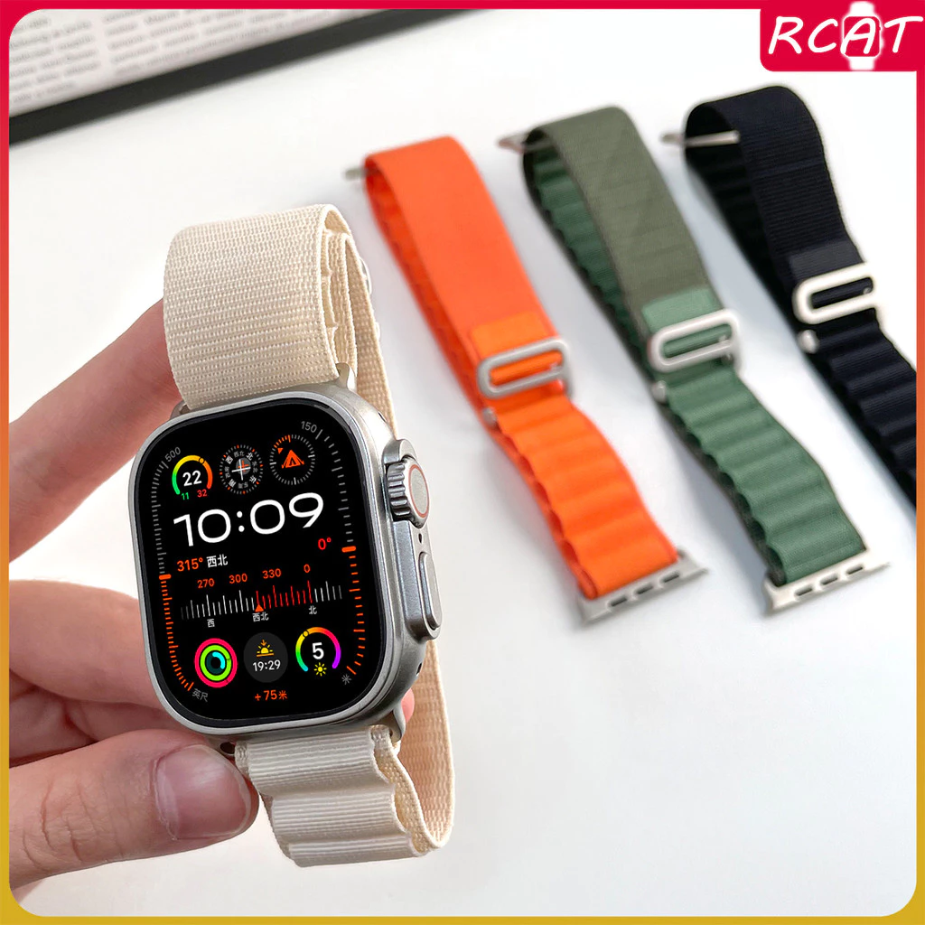 อัลไพน์ห่วงไนลอนสำหรับ for Apple Watch Ultra/SE 3 2 49 มม.45 44 40 38 Smartwatch Iwatch Series 11 10 9 8 7 6 5 42/46 มม.