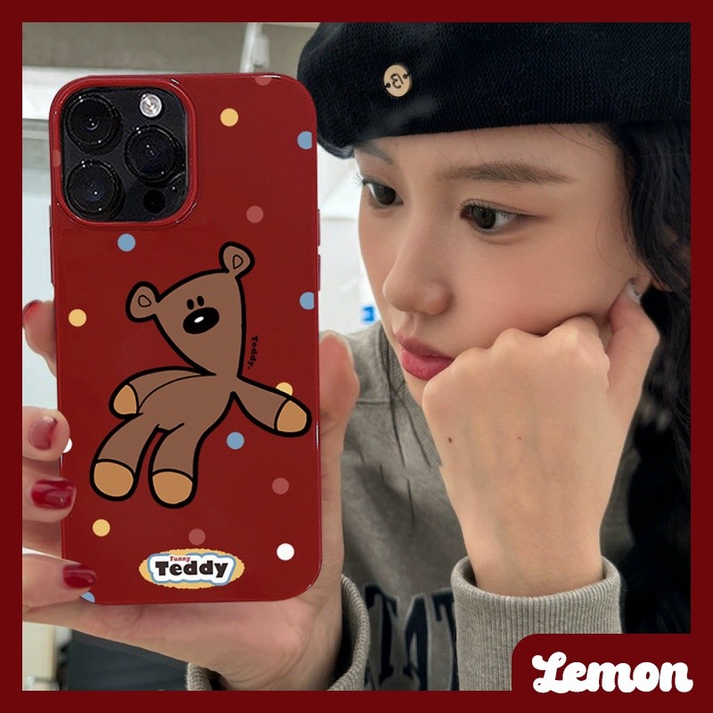 เคสโทรศัพท์มือถือนิ่ม ลายจุด สีไวน์แดง สไตล์เกาหลี ญี่ปุ่น สําหรับ Iphone 15 15promax 14pro 14promax 13 13pro 13promax 11 12 12pro 12promax XR XSMAX