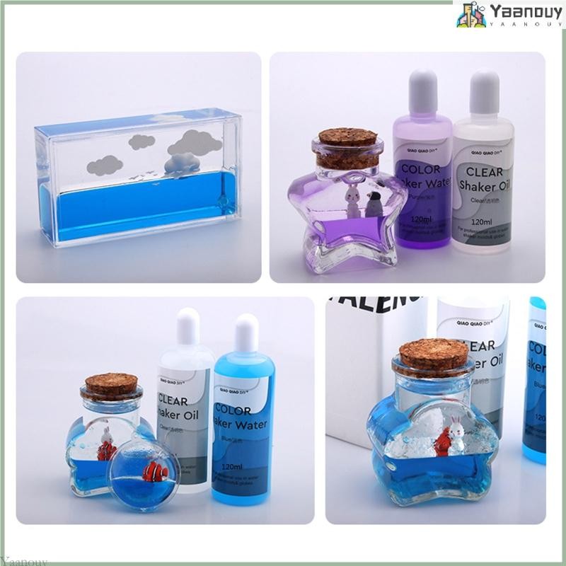 Yaa 2 ขวด 120ml ซิลิโคนเทน้ํามัน Quicksand UV อีพ็อกซี่เรซิ่นแม่พิมพ์ซิลิโคน Liquid Flow DIY Art น้ํามันเครื่องประดับ Make