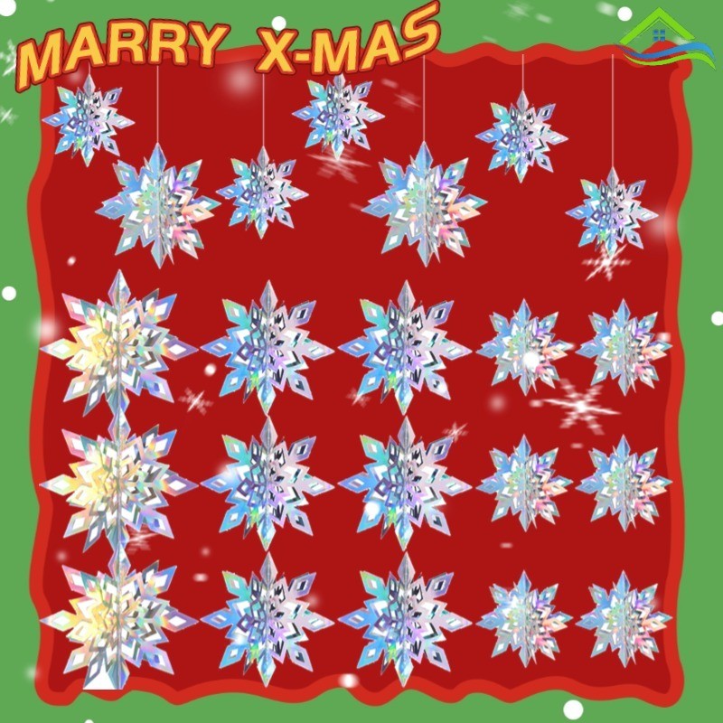 จี้คริสต์มาส 3D ประกายสําหรับจอแสดงผลหน้าต่าง - Creative Xmas 3D กระดาษเกล็ดหิมะ - ประณีตสีขาวแปรงหิมะสําหรับต้นคริสต์มาสเครื่องประดับ