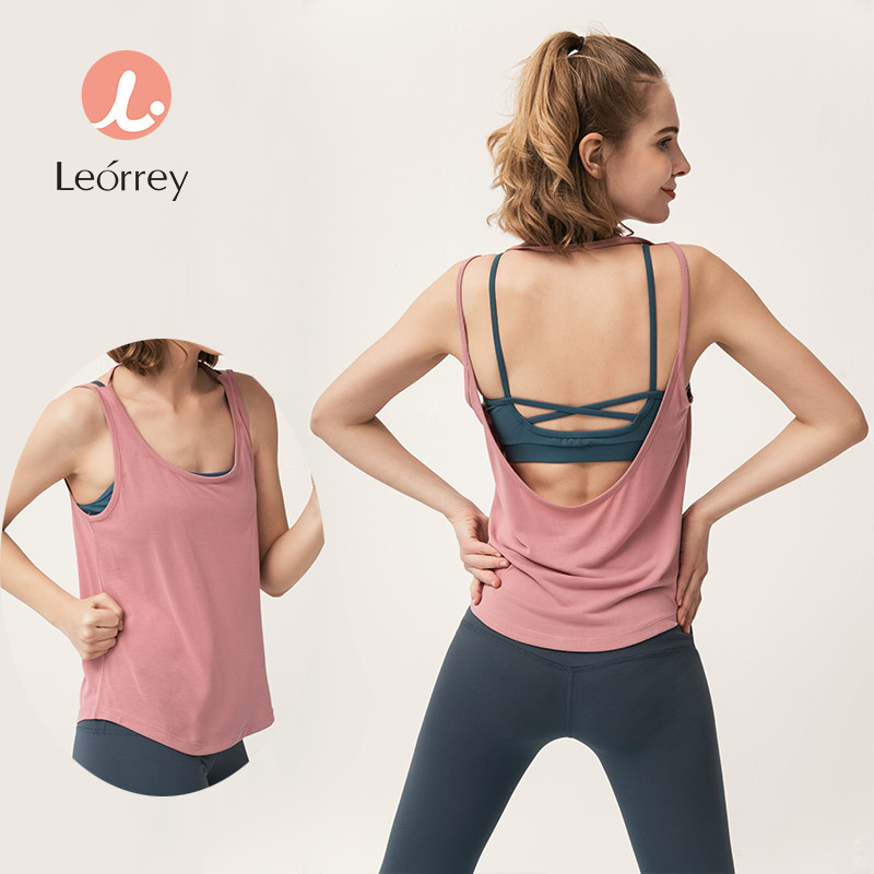 Leorrey-ประเภท U ยกทรงเสื้อกล้ามโยคะวิ่งเสื้อเปลือยระบายอากาศ