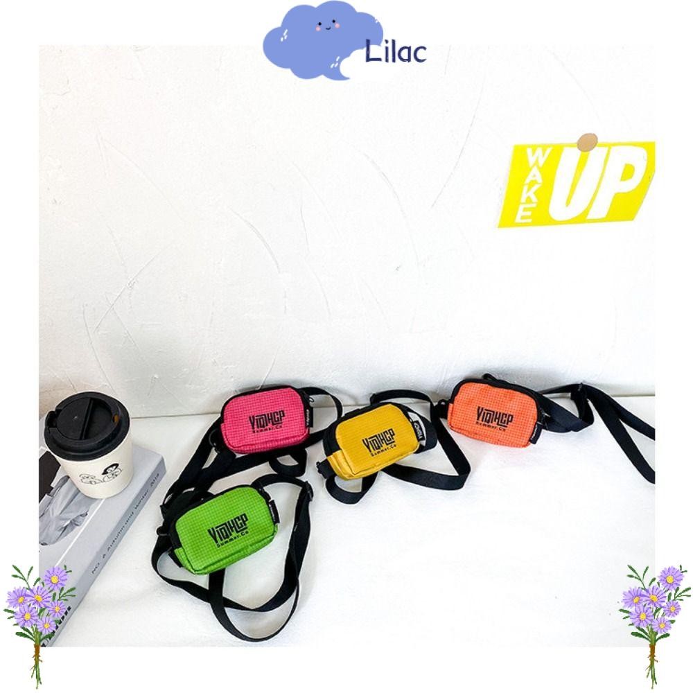 Lilacs กระเป๋าสะพายขนาดเล็ก, กระเป๋าใส่เหรียญ Nylon Messenger Bag, กระเป๋าใส่หูฟังกันน้ํา