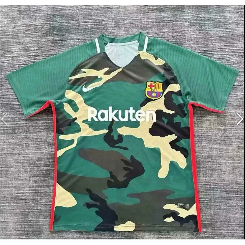 24-25 ชุดฝึกซ้อมบาร์เซโลนา สีเขียว ส-2เอ็กแอล เสื้อเจอร์ซีย์ (รุ่นแฟน) สไตล์ผู้ชาย