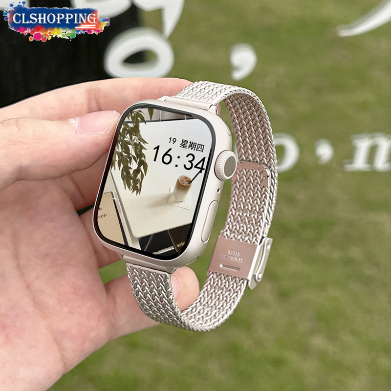 สร้อยข้อมือสแตนเลสสําหรับ เพื่อน สายนาฬิกา ชุด 10 9 8 7 46 มม.42 มม.41 มม.45 มม.44 มม.38 มม. คอร์เรีย บางผู้หญิงสําหรับ ฉันดู พิเศษ 49 มม. กับ 6 5 4 40 มม