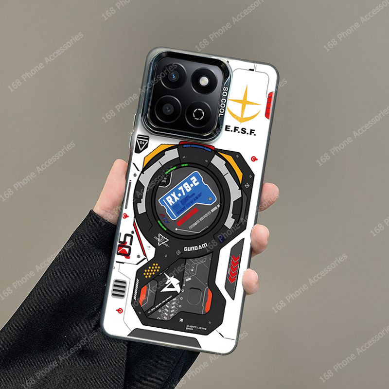 เคส Honor X7C เคส Honor 200 Smart เคสกันกระแทกอินเทรนด์แบรนด์แผงวงจรด้านแข็งหรูหราชุบปุ่มโทรศัพท์ฝาค