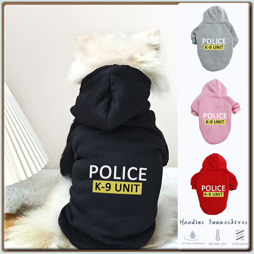 สัตว์เลี้ยงฤดูใบไม้ร่วงและฤดูหนาวเสื้อผ้ารูปแบบตํารวจแมว/สุนัขพิมพ์เสื้อกั๊กแมวและสุนัขอบอุ่นสุนัขขนาดเล็กและขนาดกลางด้านบน
