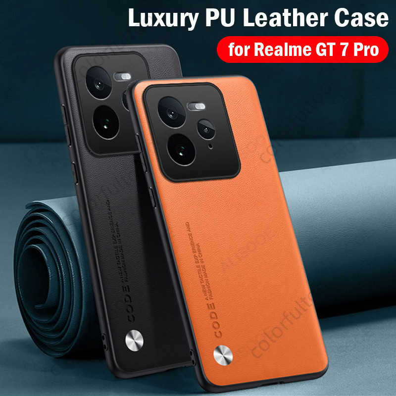 ปลอกสําหรับrealme GT 7 Pro GT7Pro 5GกรณีธรรมดาสีทึบหนังTPUนุ่มเคสโทรศัพท์ป้องกันลายนิ้วมือป้องกันกล้องกันกระแทกฝาหลังเชลล์