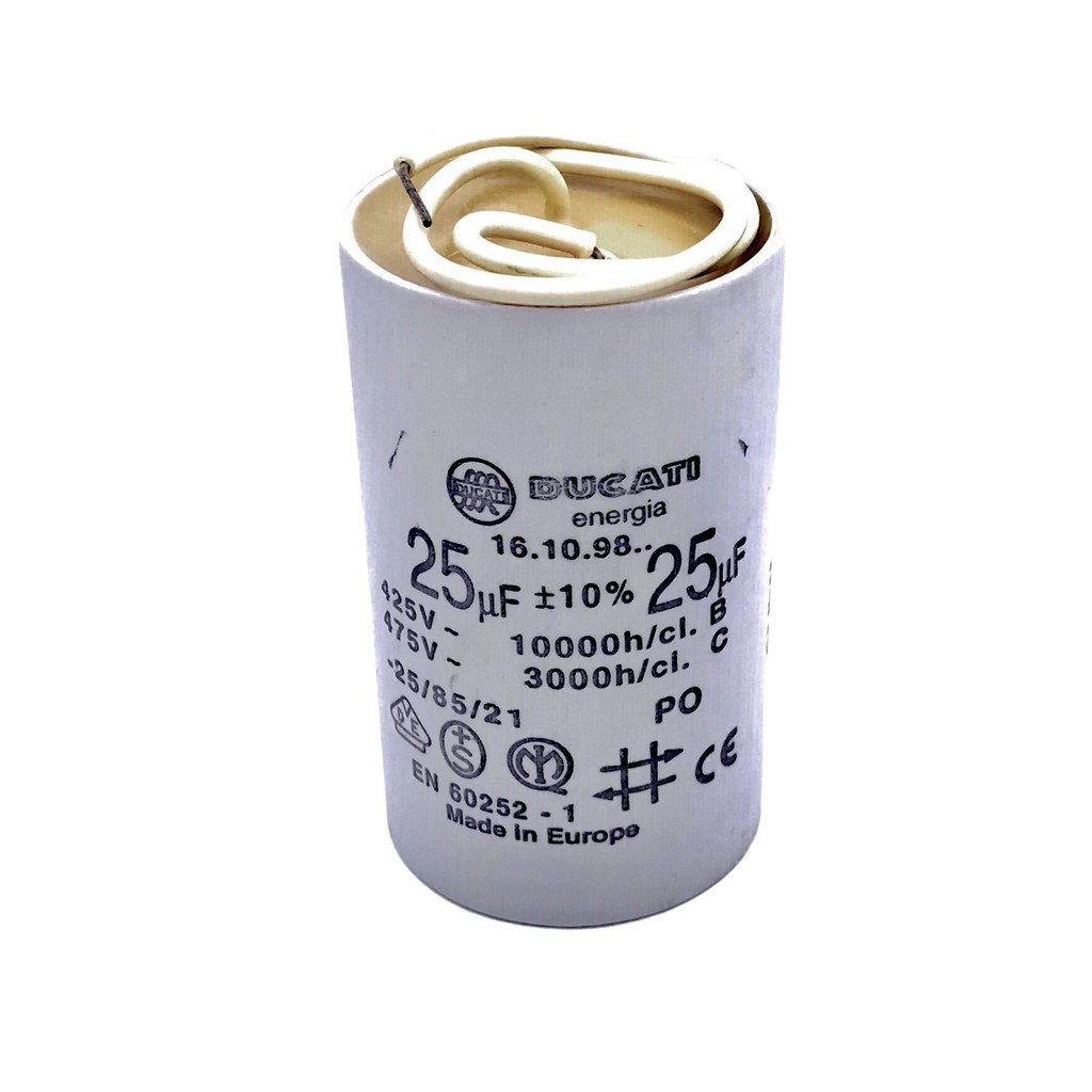 CAPACITOR CAP 25UF/425/470V.AC  แคปสตาร์ แคปรันมอเตอร์ คาปาซิเตอร์ปั้มน้ำ ขนาด 40*68 mm