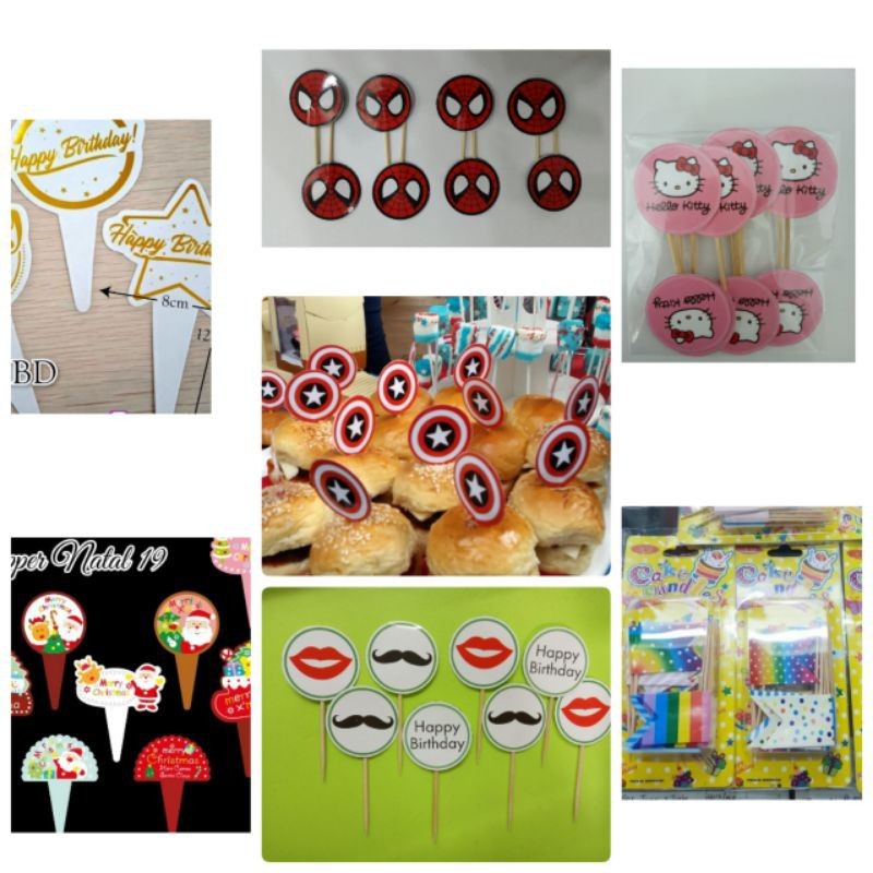 Hbd เค้ก Topper/พุดดิ้ง Cupcake/Hbd เค้ก Topper/ตกแต่งเค้กวันเกิด