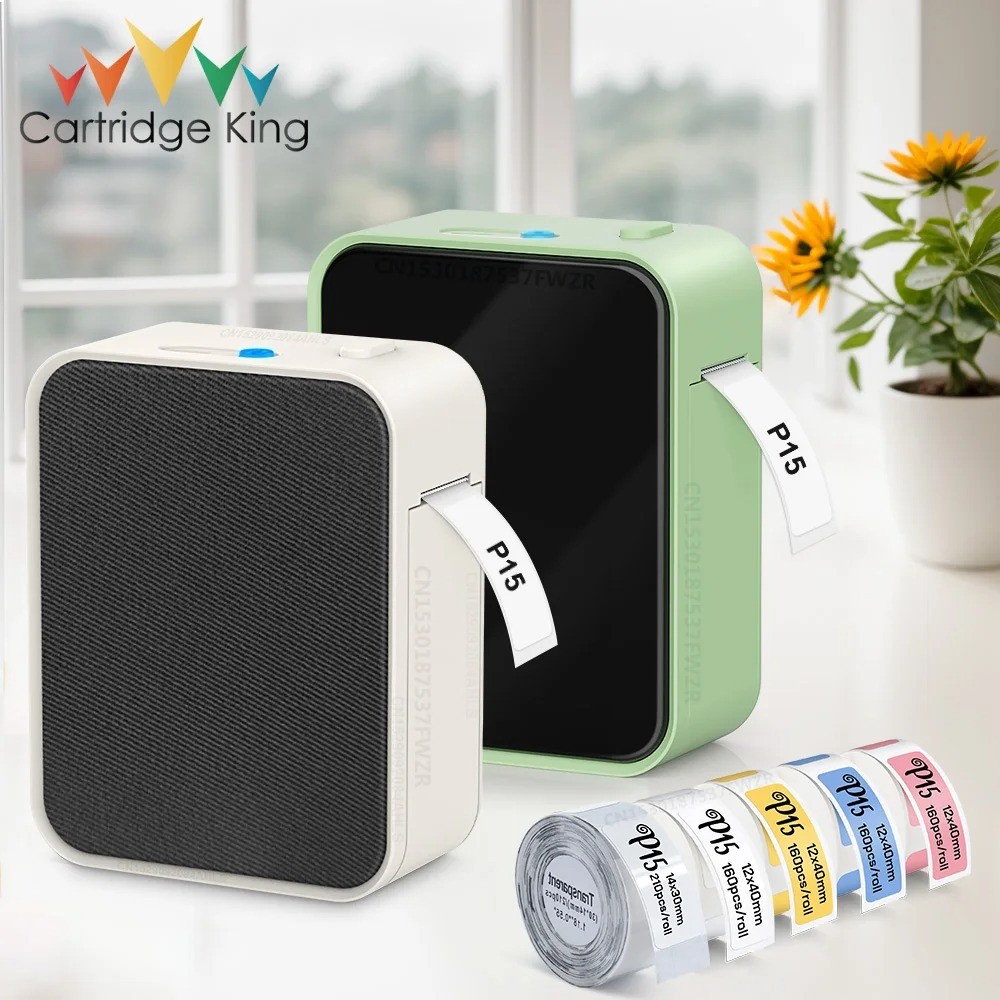 เครื่องพิมพ์ฉลากความร้อน P15 Bluetooth Label Sticker Printer Label Maker Machine Mini Portable Wireless Label Printer P12 Portable Glue Sticker Printer คล้ายกับ Marklife Niimbot