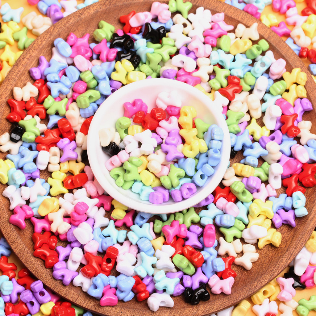 100 ชิ้น 12*10 มิลลิเมตรอุปกรณ์เสริมสร้อยข้อมือสร้อยคอโซ่โทรศัพท์มือถือ Wth หลุมสามมิติลูกปัดน่ารักล