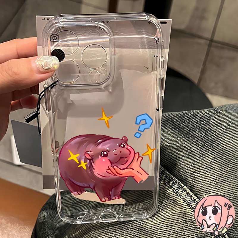 การ์ตูนแฟชั่นสุดสร้างสรรค์ หมูเด้งสุดน่ารัก เข้ากันได้สำหรับ เคสไอโฟน15 13 12 11 14 Pro Max XR X XS Max 6 6s 7 8 Plus SE