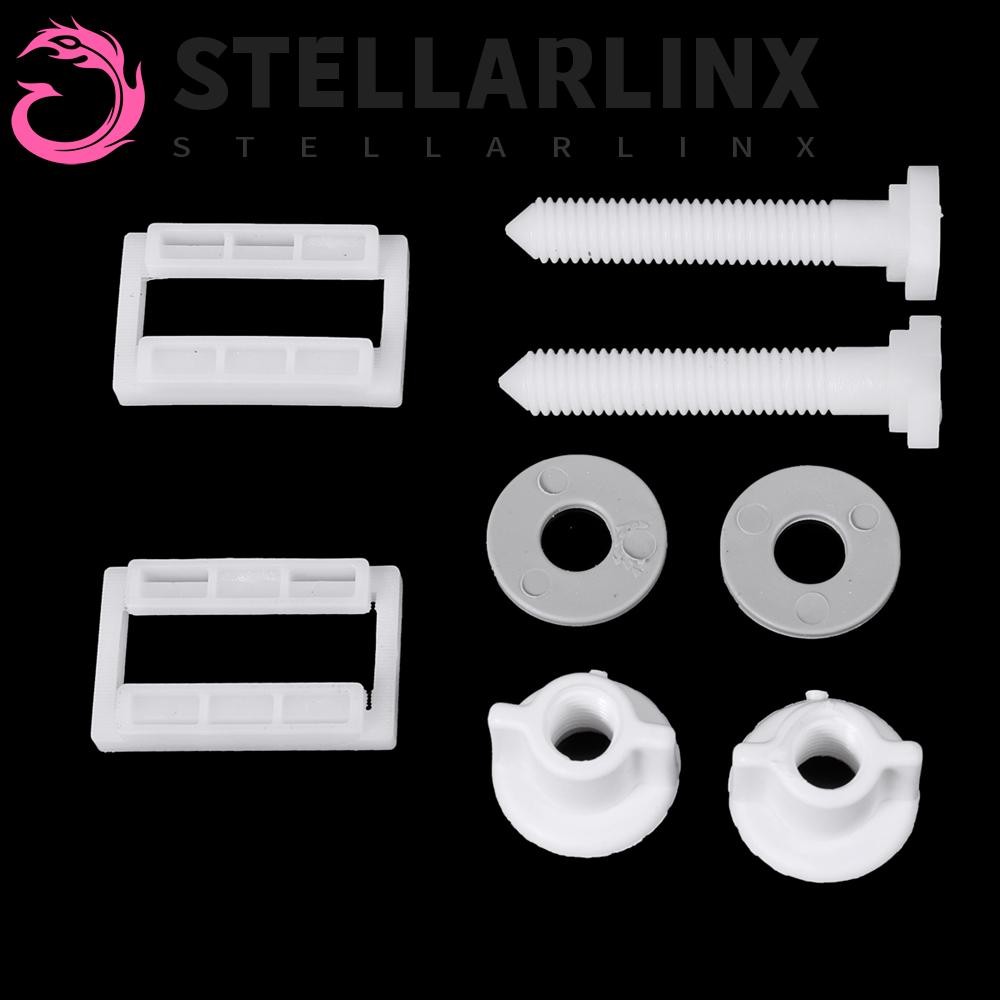 Stellarlinx ที่นั่งชักโครกสลักเกลียว PP ฮาร์ดแวร์ห้องน้ําสําหรับฝาชักโครกพร้อมสกรูยึดเครื่องซักผ้ายางปะเก็น Fasteners ชุด