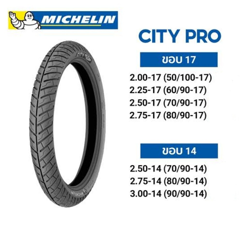 (ยางใหม่ค้างปี2021) ลดราคาต่ำกว่าทุน Michelin City Pro ขอบ14 และ 17