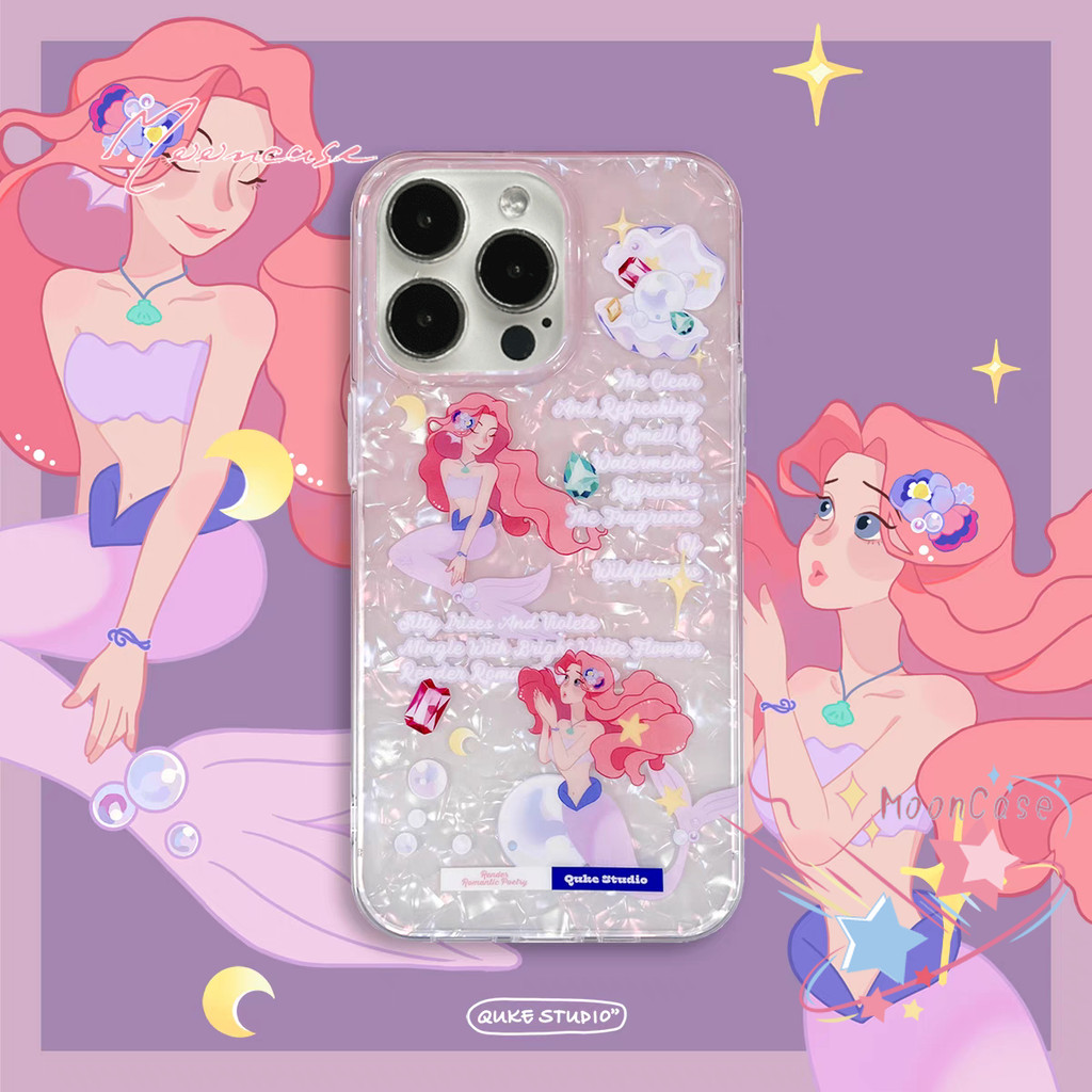 พื้นทะเล เจ้าหญิง นิทาน เคสไอโฟน11 สำหรับ IPhone 14 12 15 13 16 11 Pro Max 8 11 7 Max XS X XR Plus SE TPU เรียบง่าย เคส