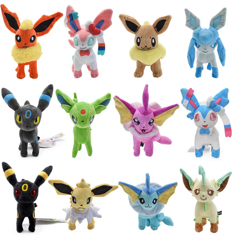 14 Style Standing Eevee Plush Toy Pokemon Shiny Umbreon Vaporeon Jolteon Flareon Espeon Leafeon Stuf