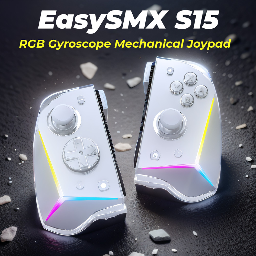 Easysmx S15 L/R Joypad คอนโทรลเลอร์ RGB ไร้สายเข้ากันได้กับ Nintendo Switch/OLED, Gyroscop 6 แกน, เอฟเฟกต์ห้องโถงกล