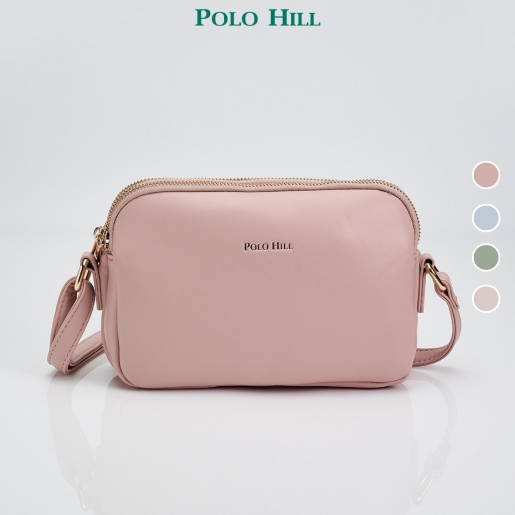 Polo HILL Ladies กระเป๋าสะพายข้างมีซิป 3 ชั้น PHC-HB2202