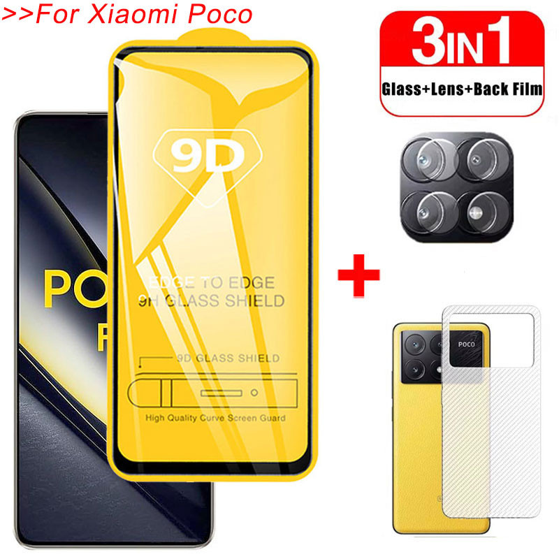ฟิล์มกระจกนิรภัยมือถือ กันรอยหน้าจอ สําหรับ Xiaomi Poco F6 F5 X6 X5 X4 X3 NFC M6 Plus M5 M5s M4 M3 F
