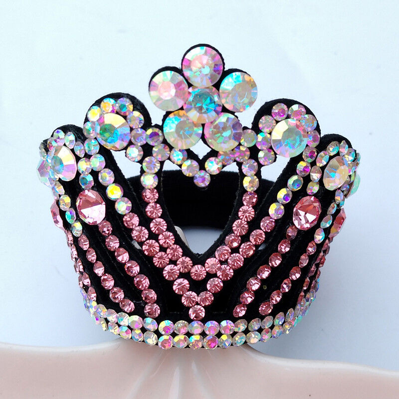 Rhinestone Crown Art ยิมนาสติกเต้นรําเชียร์ลีดเดอร์ Trader แหวนผมรูปแบบสเก็ตอุปกรณ์เสริมผม Ball เชือ