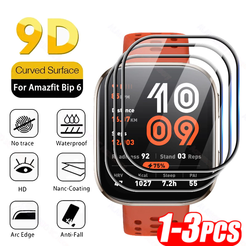 1-3PCS Amazfit Bip Max 6 3D หน้าจอโค้ง Protector สําหรับ Amazfit Bip6 สมาร์ทนาฬิกาป้องกันฟิล์มอุปกรณ์เสริม