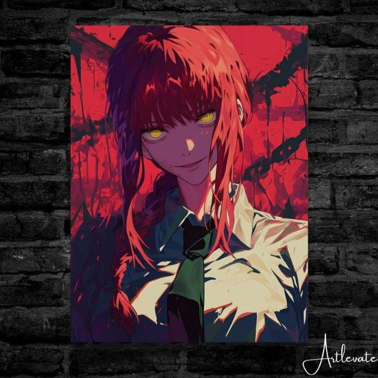 ️ Makima Poster - Wall Decal Painting - Chainsaw Man Wall Photo