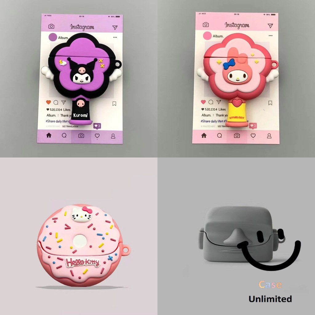 สําหรับ SoundCore K20i เคส Case หูฟังบุคลิกภาพรูปปั้นหินสีเทาของ Kulomi Melody motif