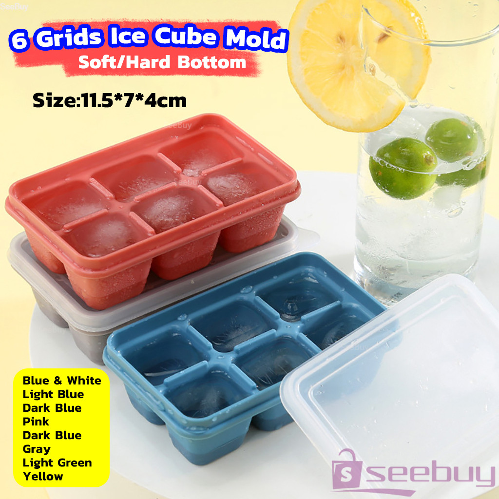 SUY แม่พิมพ์น้ำแข็งก้อน ฝาปิด พร้อมฝา 6 ช่อง Ice Tray Mould