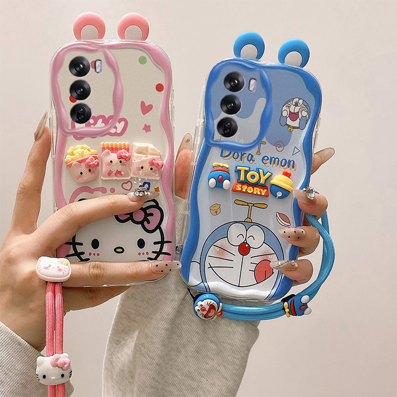 เคส  OPPO Reno 12 5G เคส  Kuromi Cute 3D Ears cream edge Soft Phone เคส  TY-EDNY