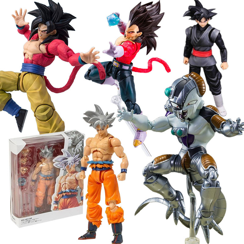 Dragon Ball SHF Goku Negro Action Figurines Collections SHF Frieza ประกอบรุ่น