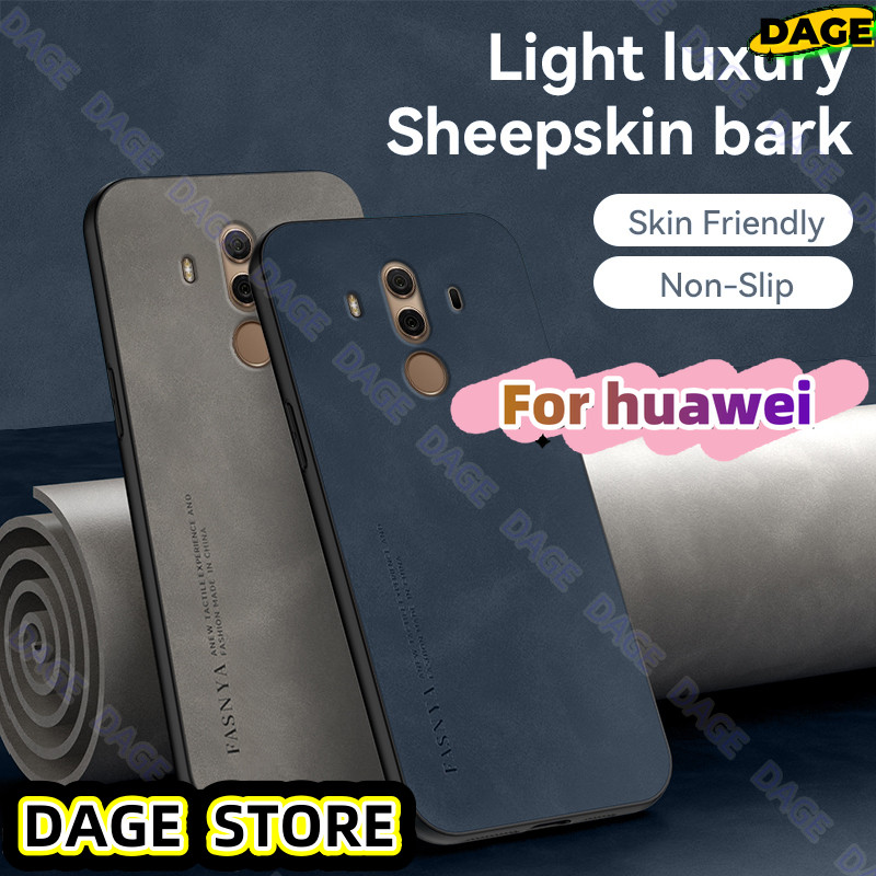 Cod กรณี Huawei Mate 10 10Pro หนังนุ่มเคสโทรศัพท์แท้กล้องหรูหราแกะ Bark สําหรับ Huawei Mate10 Mate10Pro BLA-L29 BLA-L09 BLA-AL00 BLA-A09 ALP-L29 ALP-L09 DAGE