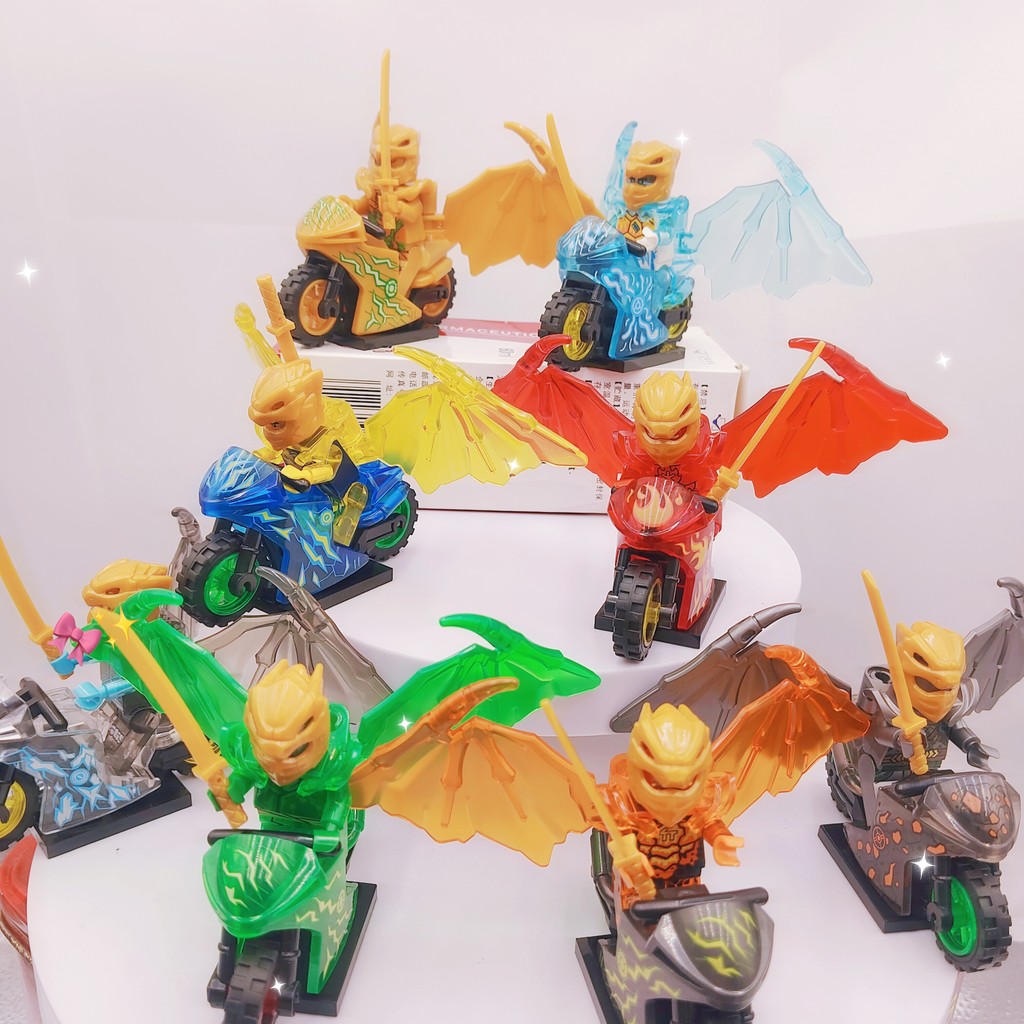 32 ชิ้น Ninjago minifigures บล็อกตัวต่อรถจักรยานยนต์ประกอบของเล่นเพื่อการศึกษา