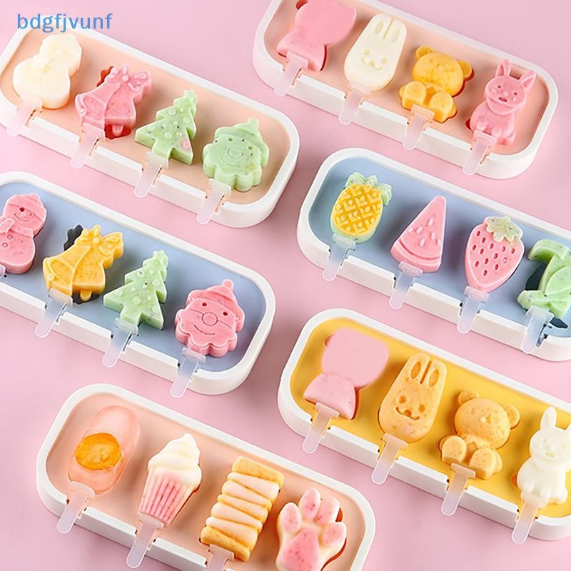Bdgf 4 แพ็ค Popsicles แม่พิมพ์เด็กทารกน่ารักรูปร่างซิลิโคน Popsicle แม่พิมพ์ BPA ฟรีไอศกรีมแบบใช้ซ้ําได้แม่พิมพ์ Popsicle Maker แม่พิมพ์พุดดิ้ง TH