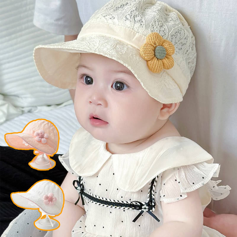 ฤดูร้อนลูกไม้เด็กที่ว่างเปล่าด้านบนเด็กป้องกันแสงแดดหมวกขนาดใหญ่ปีกหางม้าหมวกเด็กเดินทางกลางแจ้งชายหาดหมวกชาวประมง