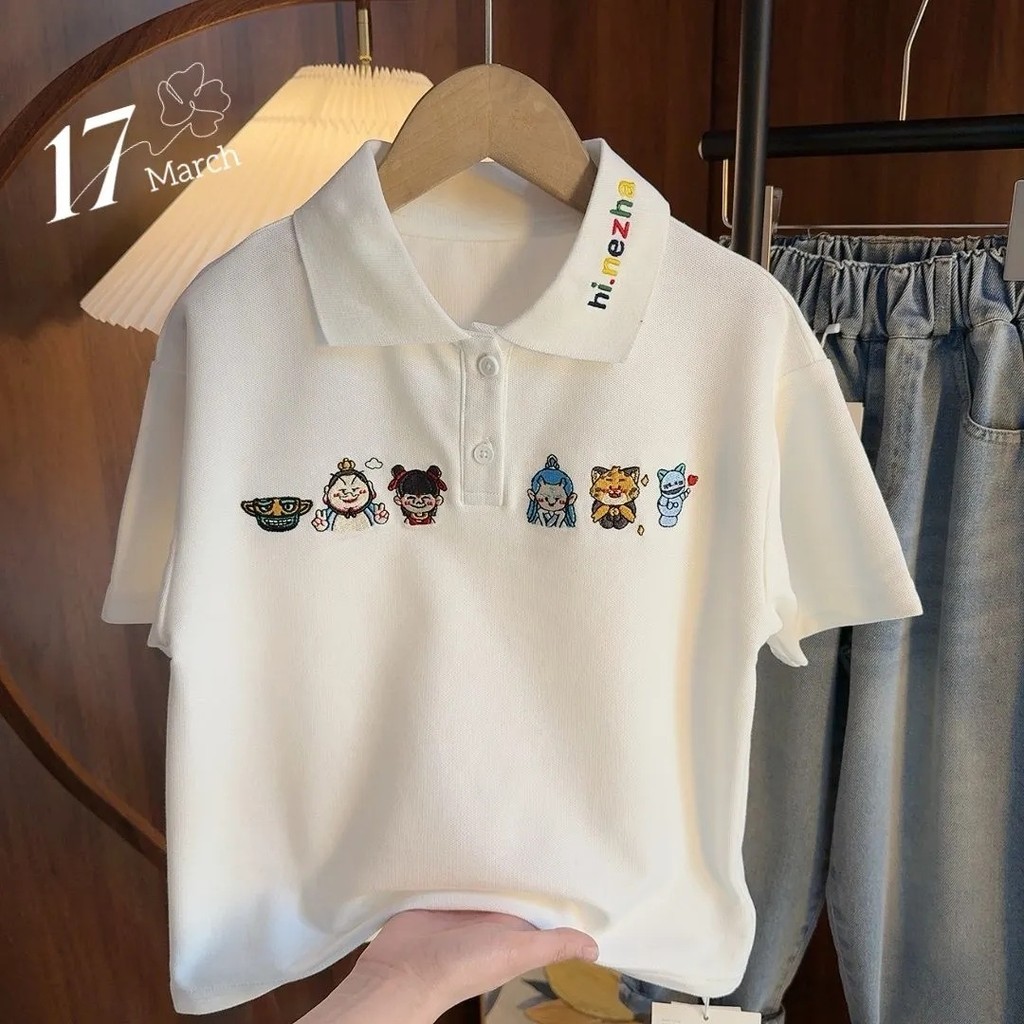 เสื้อยืดแขนสั้นคอปกเสื้อเนชาเสื้อโปโล jv5d