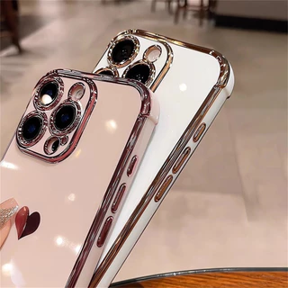 หรูหรา 6D ชุบเคสโทรศัพท์สําหรับ IPhone 11 12 13 14 15 16 Pro Max Soft TPU ปลอกรูปแบบรักฝาครอบกันกระแทก