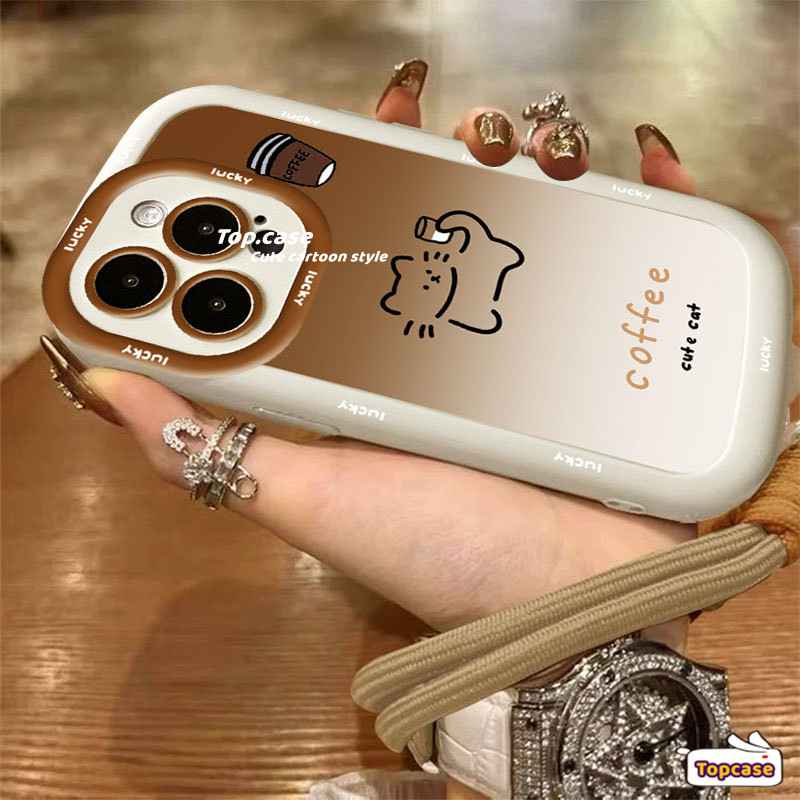 SAMSUNG สําหรับSamsung A16 A06 A35 A25 A15 A05 A03 A04s A12 A13 A23 M12 4G A51 A52 A52s A53 A54 A55 A73 5Gกาแฟแมวน่ารักรวมทุกอย่างเลนส์เคสโทรศัพท์