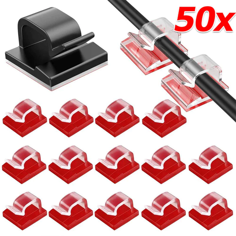 10/30/50 ชิ้น Self กาวสายไฟคลิป/รถผู้ถือสายไฟ Clamp/USB หูฟังสาย Winder Organizer