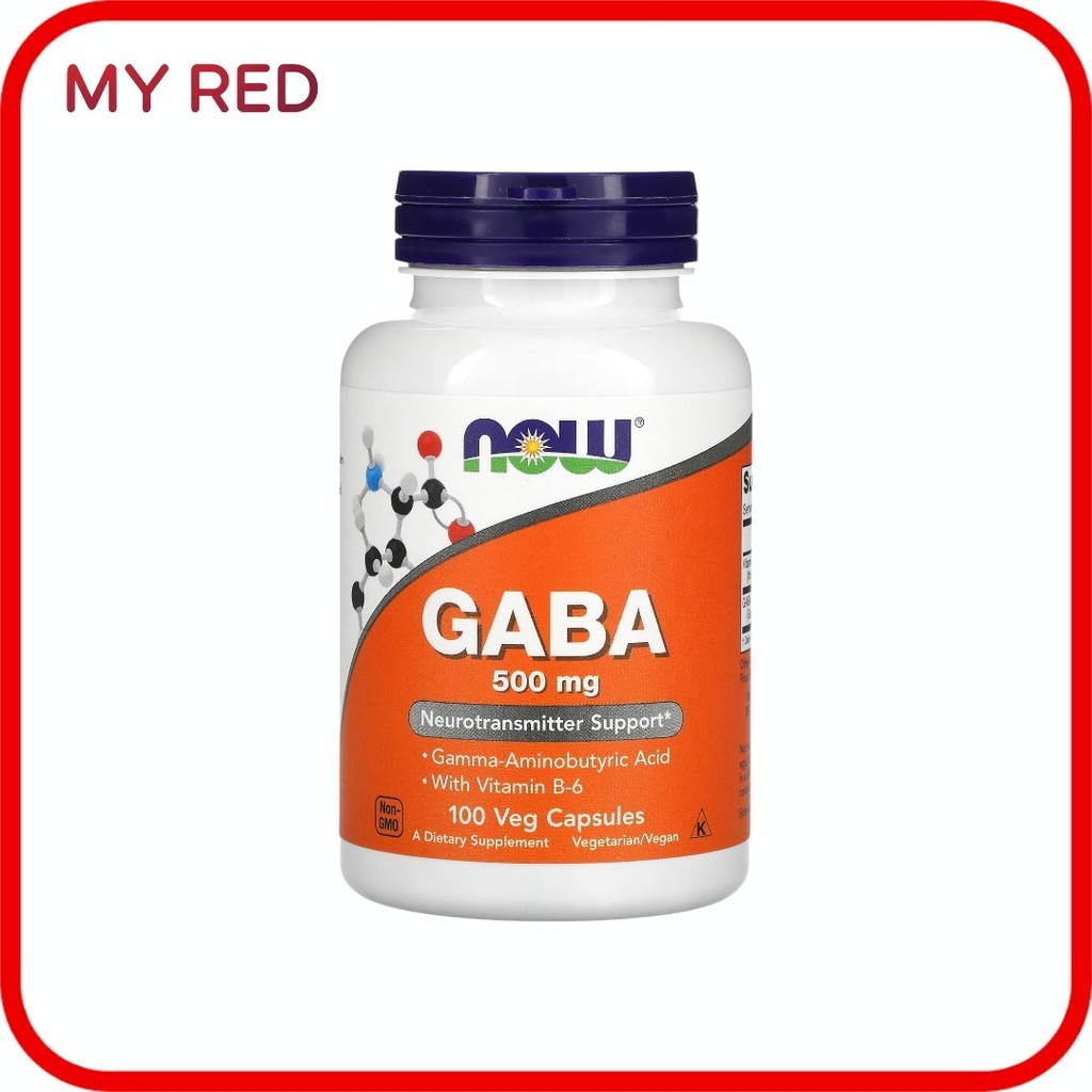 NOW Foods, GABA with Vitamin B-6, 500 mg, 100 Veg Capsules