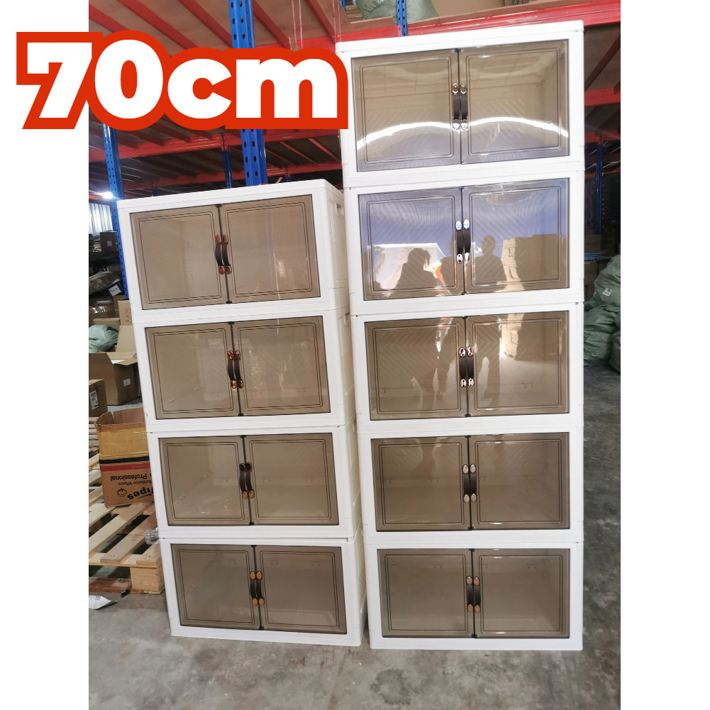 【70cm】ตู้เก็บของ ตู้อเนกประสงค์ กล่องเก็บของพับได้ ป้องกันฝุ่นและโปร่งใส ลิ้นชักเก็บข