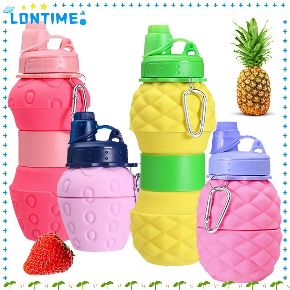LONTIME ขวดน้ำซิลิโคนพับได้ 700 มล. ทรงสับปะรด - รูปที่ 1