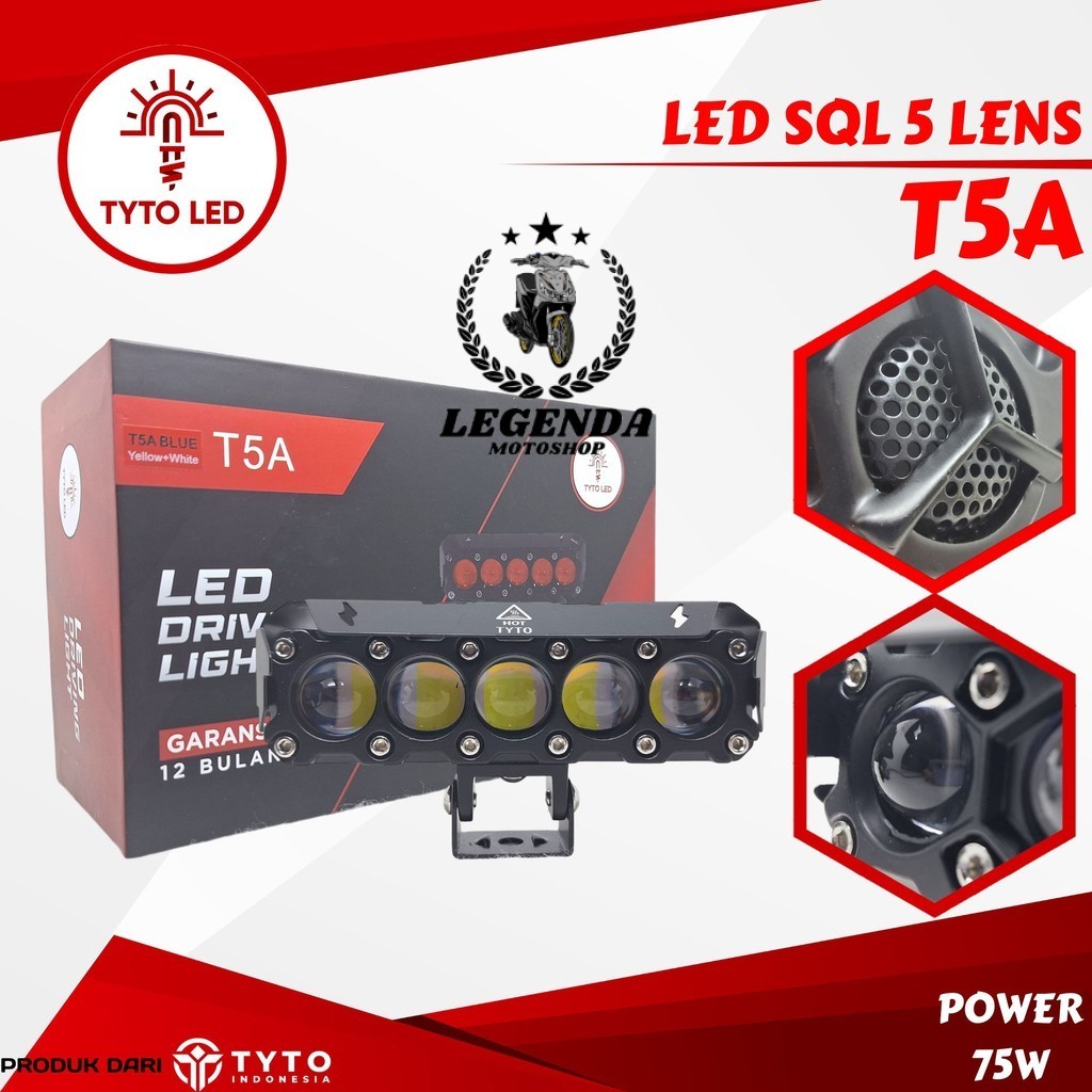 SQL 5 เลนส์ TITO LED T5A 75 วัตต์ตาปีศาจกันน้ํา Dc