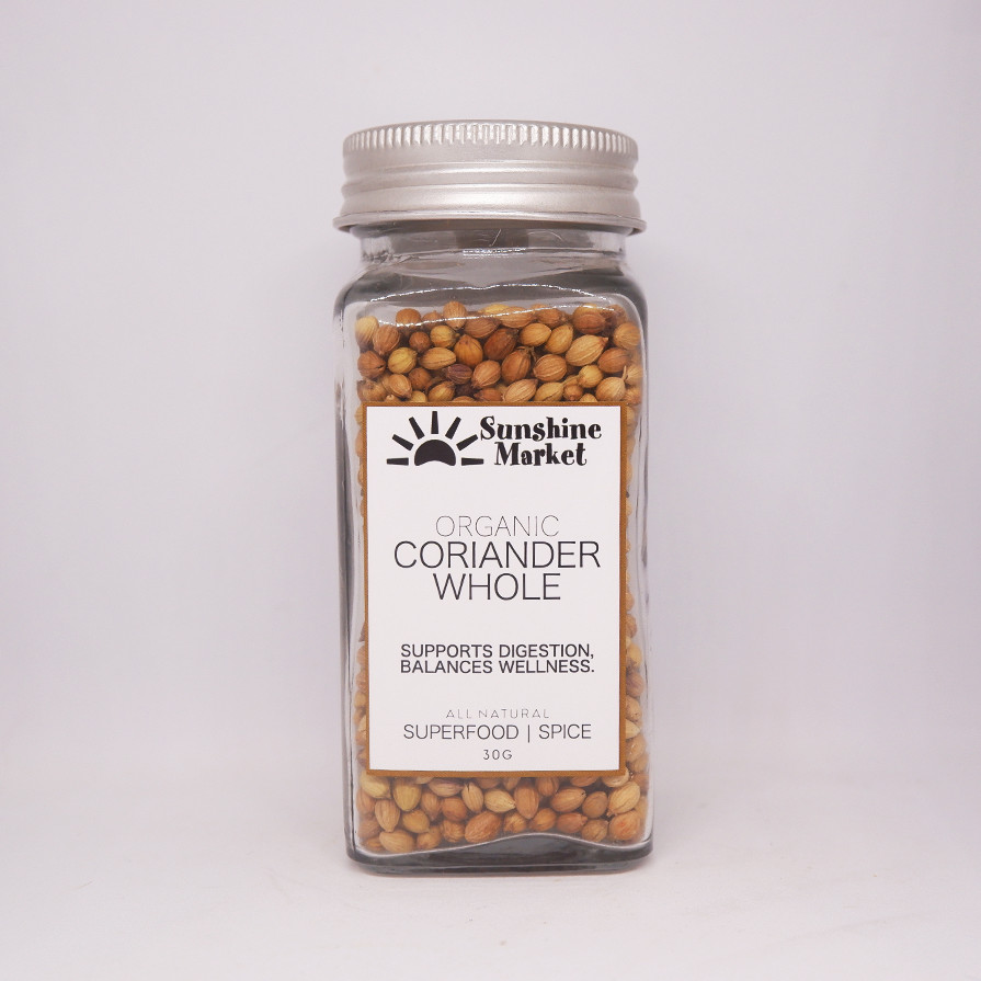 Organic Coriander Seeds whole 30g |เมล็ดผักชีทั้งเมล็ดแบบออร์แกนิก |Sunshine Market