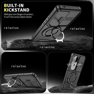 สําหรับ VIVOV40 VIVO V40 Pro Lite V40Pro V40Lite V 40Pro 5G กันกระแทก Hard เคสโทรศัพท์โลหะเกราะแหวนวงเล็บ Stent กลับ Push เลนส์กล้องความเป็นส่วนตัวปกป้องผู้ถือปกหลัง