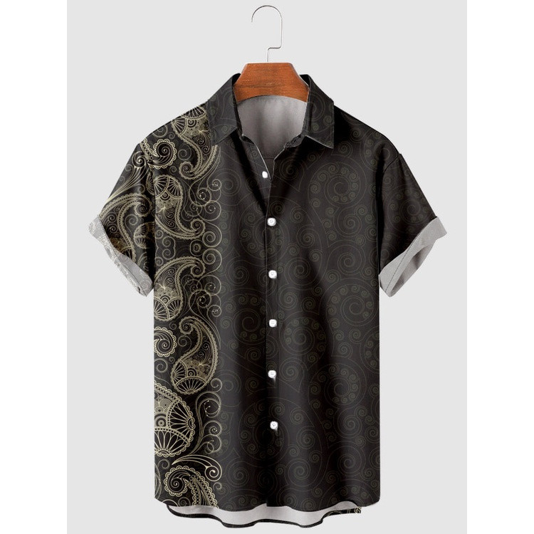 MENS PAISLEY PATTERN VACATION SHIRT