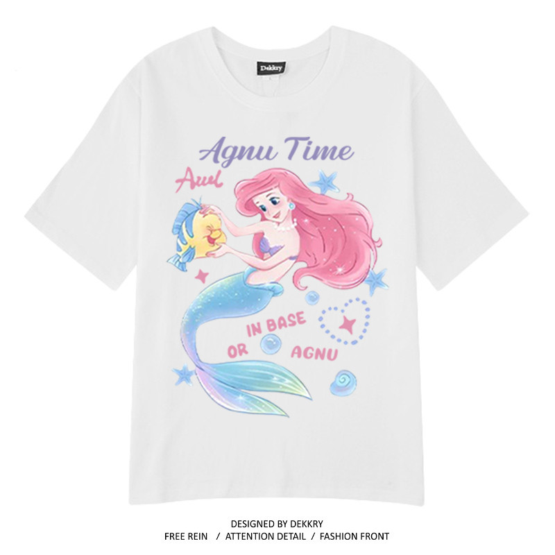 เสื้อยืดคอกลม แขนสั้น โอเวอร์ไซซ์ ใส่สบาย เหมาะสำหรับคนรูปร่างอวบ เสื้อคู่รัก 100% Cotton วินเทจ รูปแบบนางเงือก YG307 ราคา ถูกที่สุด ดีลบีเคเค แกลเลอรีภาพที่ 6