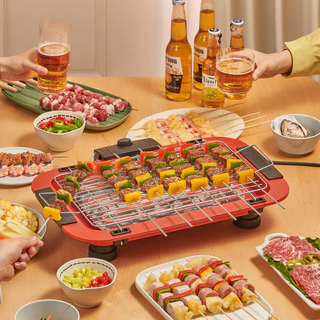 KEIAS เตาย่างไฟฟ้า เตาย่างบาร์บีคิว 1800W เตาปิ้งย่างไฟฟ้าไร้ควัน ไม่มีเปลวไฟ ปลอดภัย ให้ความร้อนเร็ว